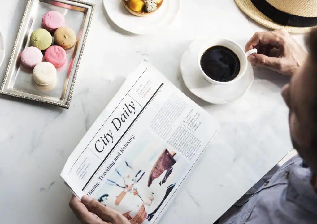 Man Reading Newspaper News Concept