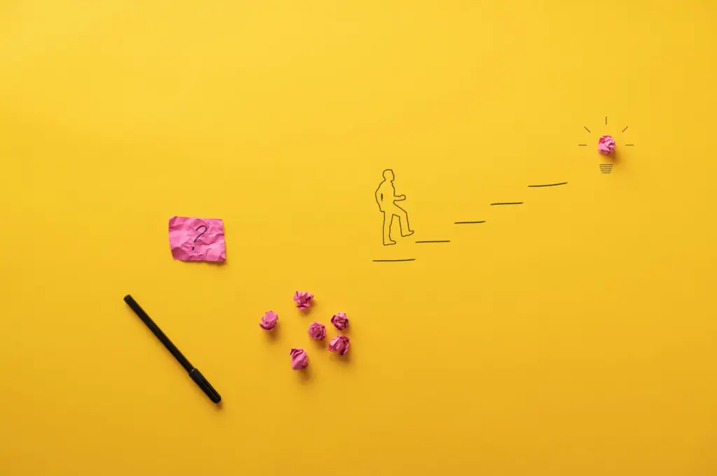 Conceptual image of solution, vision and idea